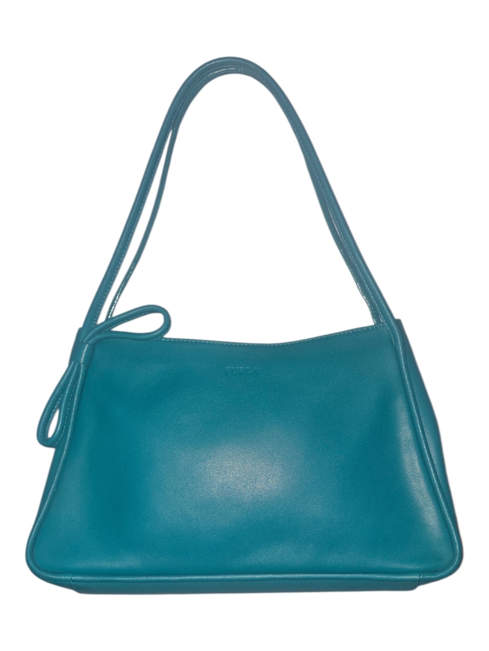 Furla Teal Leather Shoulder Bag with Knot Detail - Picture 4 of 11